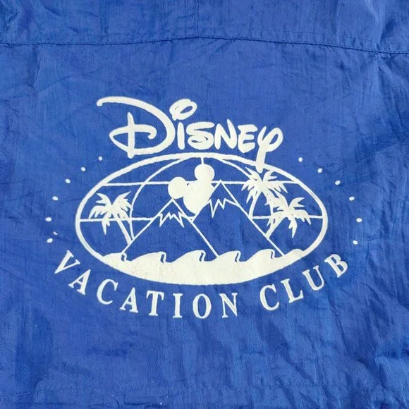 Vintage Disney Vacation Club Mens Large Blue Full Zip Rain Jacket Casual